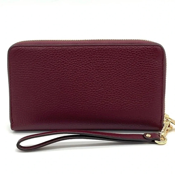 Michael Kors Large Flat Mf Phone Case Wallet Ox Blood - Picture 5 of 8